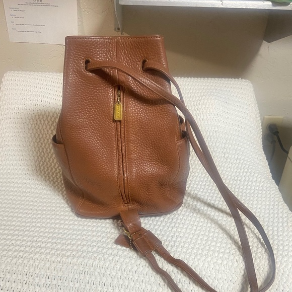 Vintage COACH Sonoma Drawstring Bucket Pebbled Leather Backpack Sling Bag 4922 - Picture 2 of 6